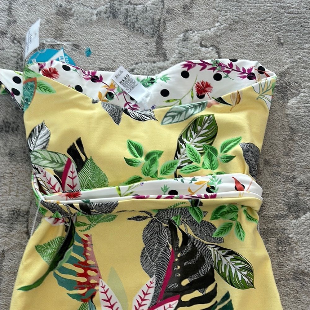 Reversible Vibrant Yellow and Green Tropical One-Piece Swimsuit - Picture 10 of 14